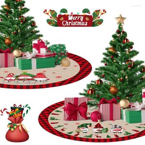 Christmas Decorations Tree Skirt Round Gnome Plaid Snowflake Xmas Ornament For Holiday Party Background Decoration Wholesale