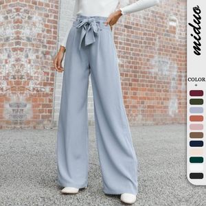 Calça feminina de inverno moda calça casual, estilo elegante estilo solto sólido ladrado feminino pantaloni donna 24266