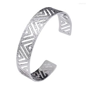 Bangle Koaem Bracciali in acciaio inossidabile Accessori da donna Gioielli Bracciale coppia regolabile in oro 18 carati placcato PVD triangolo geometrico