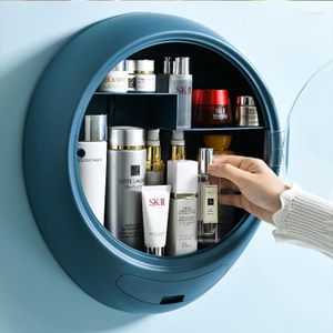 Scatole portaoggetti Scatola portaoggetti per trucco a parete senza fori Cosmetici Gioielli Custodia per smalti per unghie Scaffale per bagno