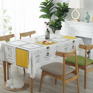 Masa bezi baskılı modern yemek kapağı Pamuk masa örtüsü mutfak dekoru İskandinav tarzı masa 1 adet dikdörtgen çay