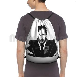 Backpack He'S Got The Whole World In His Hands Drawstring Bag Riding Climbing Gym Keanu Reeves Intense