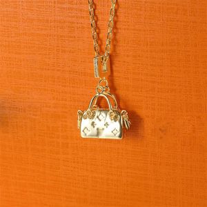 Gold Bag Anhänger Halsketten Schmuck Luxus Designer Buchstabe V Männer- und Frauenpaar Halsketten Originalpaket