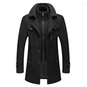 Men's Wool & Blends Winter Coat Solid Color Cold Resistant Men Woolen Overcoat Double Collar Casual Trench Male Oversized 4XL Will22