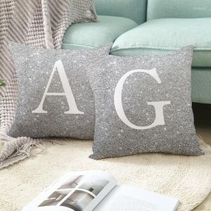 Pillow Cover Home Decor Silver White Letter Printed Covers Body Pillowcase Decorative Sofa Throw Pillows Polyester 45