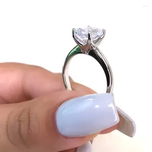 Cluster Rings CxsJeremy14K White Gold 3ct 7 9mm F Color Cushion Cut Moissanite Engagement Ring For Women Wedding Gift