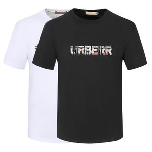 Mens T Shirt İngiliz Lüks Marka Tasarımcısı Günlük Üç Boyutlu Mektup Nakış Tees Siyah İki Renk Polo İsteğe Bağlı Asya Boyutu M-3XL