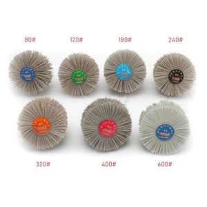 80# - 600# Grinding Nylon Wheel Brush sive Tool Woodwork Furniture Polishing Brush 6mm Shank 80MM Diameter Head Grinder