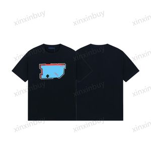 Xinxinbuy Men Designer Tee T Shirt 23ss Paris Kolor litery Drukuj Bawełna Kobiety Białe czarny szary niebieski