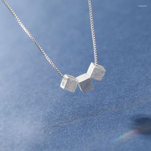 Catene Yachu Trendy Silver Color Square Tube Chain Collana per donne Simple lucido GEOKEGGIO GIOKER GIETTÀ