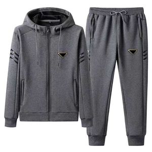 Rastreos de trilhas capuz conjunta moletons masculinos e calças jumpers de designers combina tracks da primavera de outono com letras Budge preto azul35kp