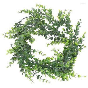 Decorative Flowers Artificial Garland Vines Faux Eucalyptus Greenery Wedding Backdrop Arch Wall Decor 6 Feet