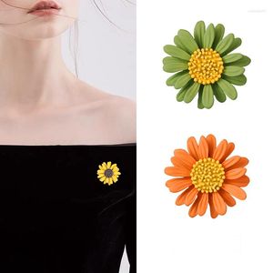 Brosches mode elegant emaljolja droppande solros daisy för kvinnor flicka blommor brosch stift hattar klänning väskor smycken tillbehör