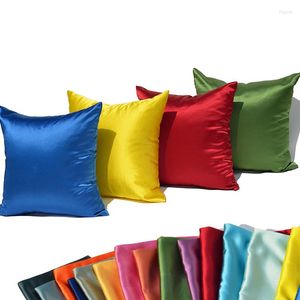 Pillow 1 Pcs Style Handmade Polyester Cotton Cover Solid Color Satin Throw Covers Home Decor Fashion 22 Colors Gift