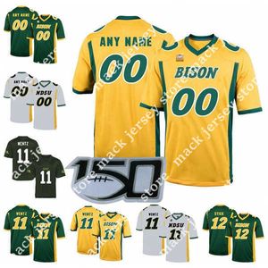 Anpassad NCAA College Ndsu Bison Football Jersey 5 Trey Lance 11 Carson Wentz 4 Dimitri Williams 18 Adam Cofield 55 Aaron Mercadel Sedd