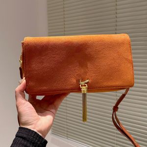 Tasarımcı Kadınlar Kate 99 Süet Messenger Çantası France Paris Lüks Marka Y Nubuck Deri Püskül Çanta Çanta Leydi Çapraz Vücut Ayarlanabilir Kayış Flap Omuz Çantaları