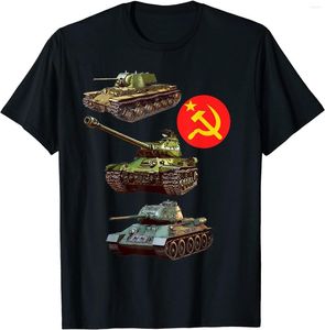 T-shirt da uomo Carro armato sovietico della seconda guerra mondiale IS-2 KV-1 T-34 T-shirt da uomo Corta casual in cotone Harajuku Abbigliamento