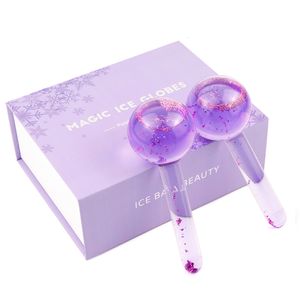 Face Massager Large Beauty Ice Hockey Energy Beauty Crystal Ball Cooling Ice Globes Water Wave Face and Eye Massage Skin Care 2pcsBox 230211