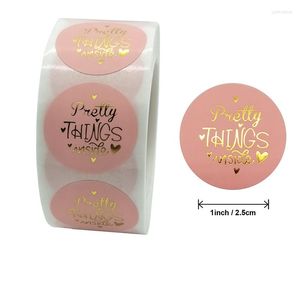 Gift Wrap 500pcs "Pretty Things Inside " Stickers Heart Thanks For Shopping Small Shop Handmade Decor Labels Box Sealing Sticker