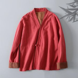 Этническая одежда Женщины Традиционные китайские ретро Qipao Tops Cardigan Tai Chi zen повседневные хлопковые блузки