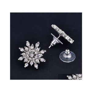 Kolczyki z płatkiem śniegu snow bijoux błyszczące kryształowy kolczyk kryształowy kryształowy biżuteria dhgfk