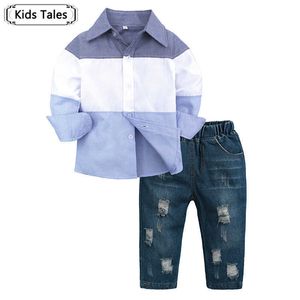 S Contos Spring Autumn Casual Casual Casual Conjunto de roupas Meninos Terno Shirtsjeans PCs Roupas infantis de traje legal