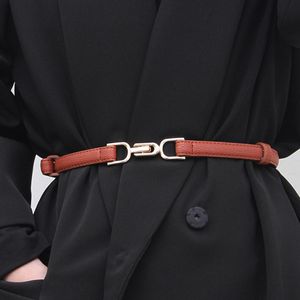 Belts Fashion Belt All-match Plain Waistband Leather Simple Design Thin Decorative Dress Sweater Coat Waist Small FashionBelts