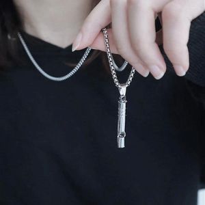 Pendant Necklaces Titanium Portable Whistling Necklace For Women Hiking Camping Sweater Chain Hip Hop Jewelry Punk Harajuku Fashion Choker