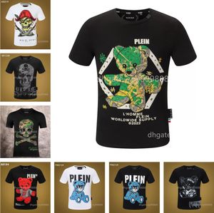 PLEIN BEAR T GÖMLEK Erkek Tasarımcı Tişörtleri Marka Giyim Taklidi Kafatası Erkek T-Shirt Klasik Yüksek Kaliteli Hip Hop Streetwear Tişört Casual En Tees Boyut S-3XL--88273