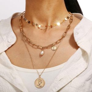 Colar de pingente colar de pérolas vintage camadas de uma peça Avatar pingentes de jóias Cadeia de jóias no pescoço Presentes de acessórios estéticos para w