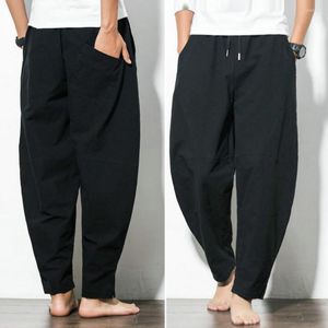 Men's Pants Stylish Men Harem Streetwear Elastic Waist Plus Size Sweatpants Match Top
