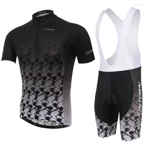 Tävlingssatser Summer Cycling Jersey Set för manlig kortärmad full-zipper cykeltoppar med kudde shorts pro mens mtb cykel ridning slitage
