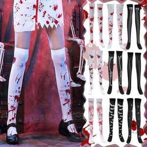 Women Socks Halloween Stocking Theme Costume Accessories Skull Skeleton Stocks Cosplay Lolita Bloody Party Supplies