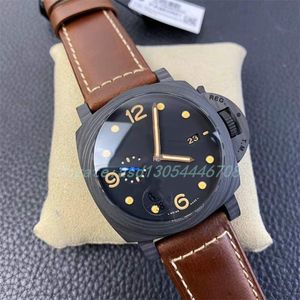 2023WristWatches vs Factory 17スタイルダイビングメカニカルムーブメントカーボンファイバーケーシングレザーストラップウォッチバンドサファイアクリスタルガラススーパーラミナス防水