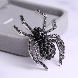 Brosches dramatisk svart spindel kreativ brosch män och kvinnor festkläder halsduk tillbehör stift gåva gåva
