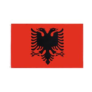 Albania Natinal Flag Retail Direct Factory Whole 3x5fts 90x150cm Poliester Banner Indoor Zastosowanie na zewnątrz Głowa z metalowym 232d