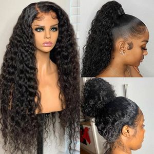 360 Full Lace Frontal Wig Brazilian Deep Wave Lace Front Human Hair Wigs For Women Wet And Wavy Curly Human Hair Wig Pre Plucked