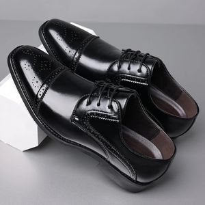 Men's Classic Retro Brogue Shoes Fashion Mens Lace-Up Leather Dress Business Office Flats Men Wedding Party Oxfords Sizes 38-48