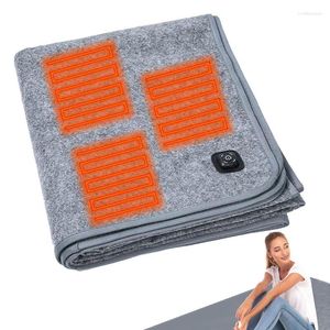 Blankets Fast Heating Warm Blanket 160x150cm USB Heated Throw Washable Electric 3 Gears Temperature Control For Home Grey