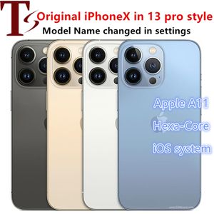 100% Apple Original iphone X in 13 pro style phone Unlocked inside 13pro box&Camera appearance 3G RAM 256GB ROM smartphone