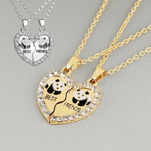 Colares pendentes Luoluoyi 2 PCs/Set Animal Friends Friendship Casal Duas Partes Colar Gifts For Men Mulheres BFF Jóia Pingente