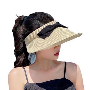 Berretti Visiera femminile Berretto da donna stile Bohemain Bowknot Cappello da sole Secchiello Pescatore per donna Accessori da spiaggia estiviBerretti