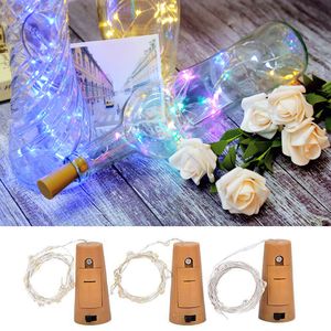 Cork Bottle Struns Lights 6,6 stóp Srebrny drut 20 diody LED Mini mini światła sznurkowe świąteczne imprezę DIY (ciepły biały) Oemled