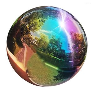 Garden Gazing Mirror Sphere Globe Hollow rostfri Steeloutdoor Polerad reflekterande ShinyDecorative Half Metal Decor Prydnad