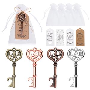 DIY Love Letter key Bottle Opener Keychain Keyring zinc alloy Key Ring Beer Openers For Wedding party gift favors