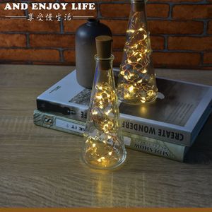 Wine Bottle Strings Lights Cork 20 LED Battery Operated Fairy String Lights Mini Copper Wire Bottle Lights DIY Party Decor Christmas Valentine's Day Wedding USASTAR