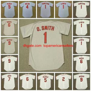 Jersey de beisebol vintage de Stlouis 1 Garry Templeton 1977 Ozzie Smith 1992 2 Red Schoendienst