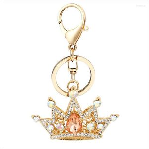 Keychains JINGLANG Rhinestones Crown Key Chain Metal Pendant All-Match Trend Bag Keyring Accessories Women Gift