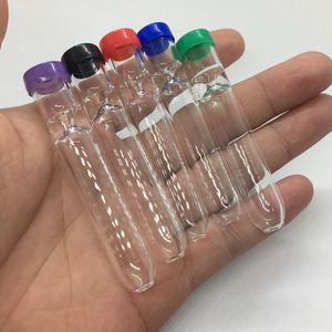 Colorful Plastic Cap Pyrex Thick Glass Dugout Pipes Catcher Taster Bat One Hitter Portable Dry Herb Tobacco Preroll Roll Cigarette Holder Filter Smoking Tube DHL