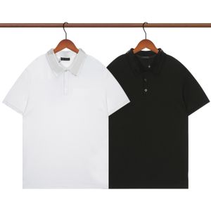 Polo da uomo di moda firmata Slim colletto alla coreana taschino cucito sul petto polo estiva per il tempo libero cotone traspirante resistente alle rughe 1: 1 T-shirt da uomo superiore, M-3XL